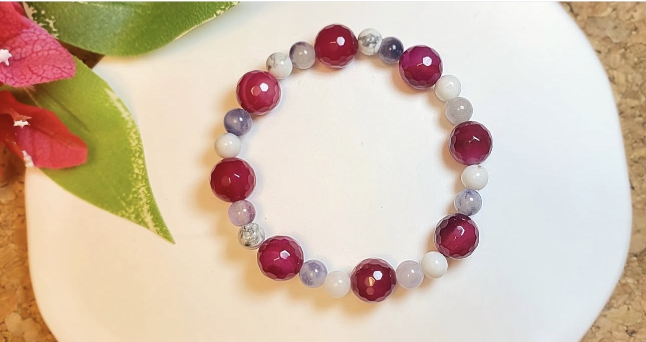 Ruby Agate, Jade & Howlite Harmony Bracelet