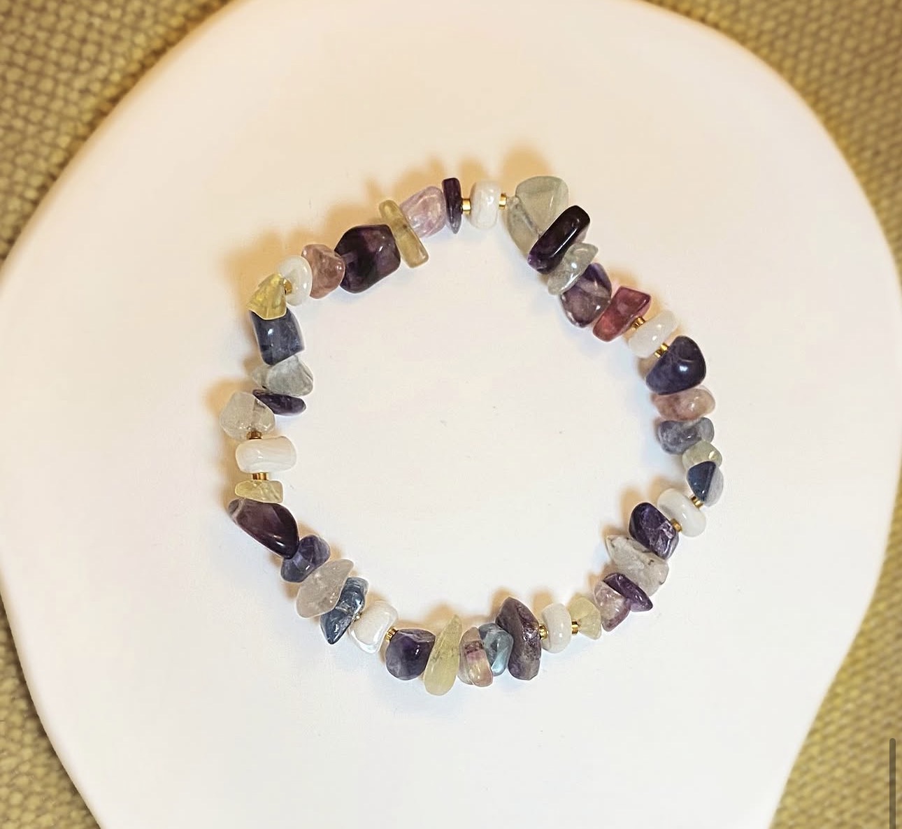 Fluorite Chips & White Shell Harmony Bracelet